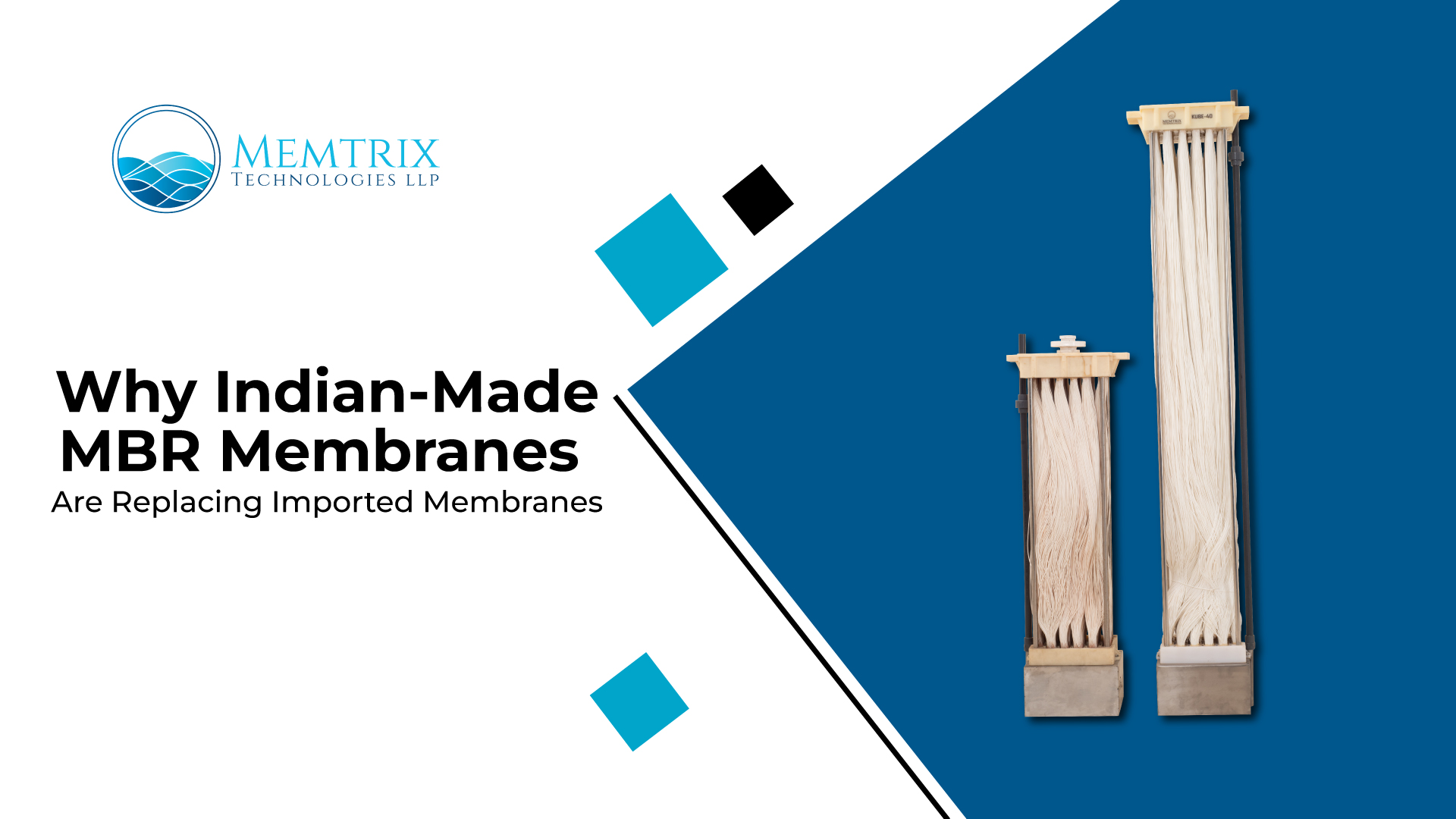 Indian Made Membrane. Indian-made MBR membranes by Memtrix Technologies LLP for wastewater treatment, sewage treatment plants (STP), effluent treatment plants (ETP), and membrane bioreactor systems replacing imported membrane modules.